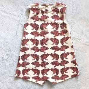 18-24M Kate Quinn Organics Red California State Frog Vintage Shortie Romper